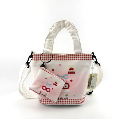 In-Stock New Small Cloth Bag Ins Cute Cartoon Women's Summer Cloth Bag Handbag Casual Tote Bag Upgrade