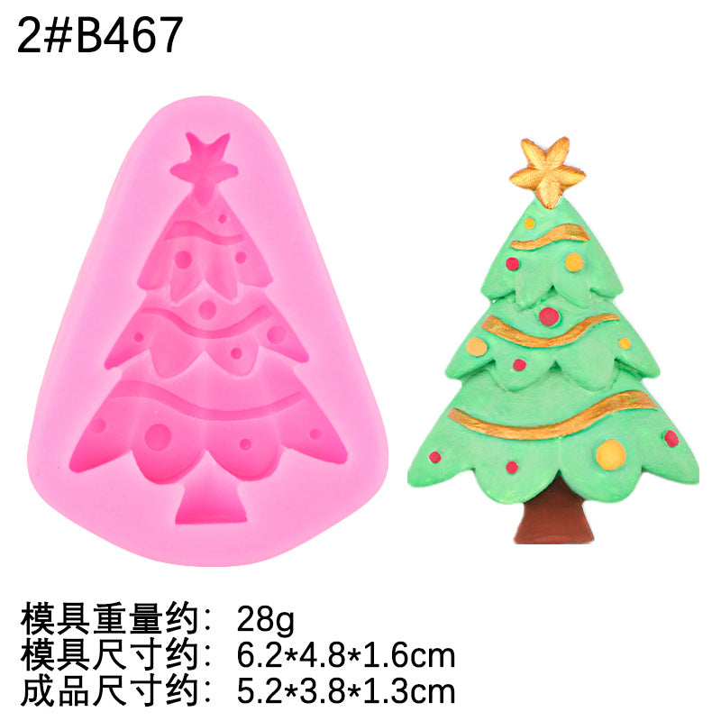 Christmas Tree Chocolate Silicone Mold Christmas Decoration Flip Cake Mold Pine Tree Christmas Tree Cookie Baking Mold