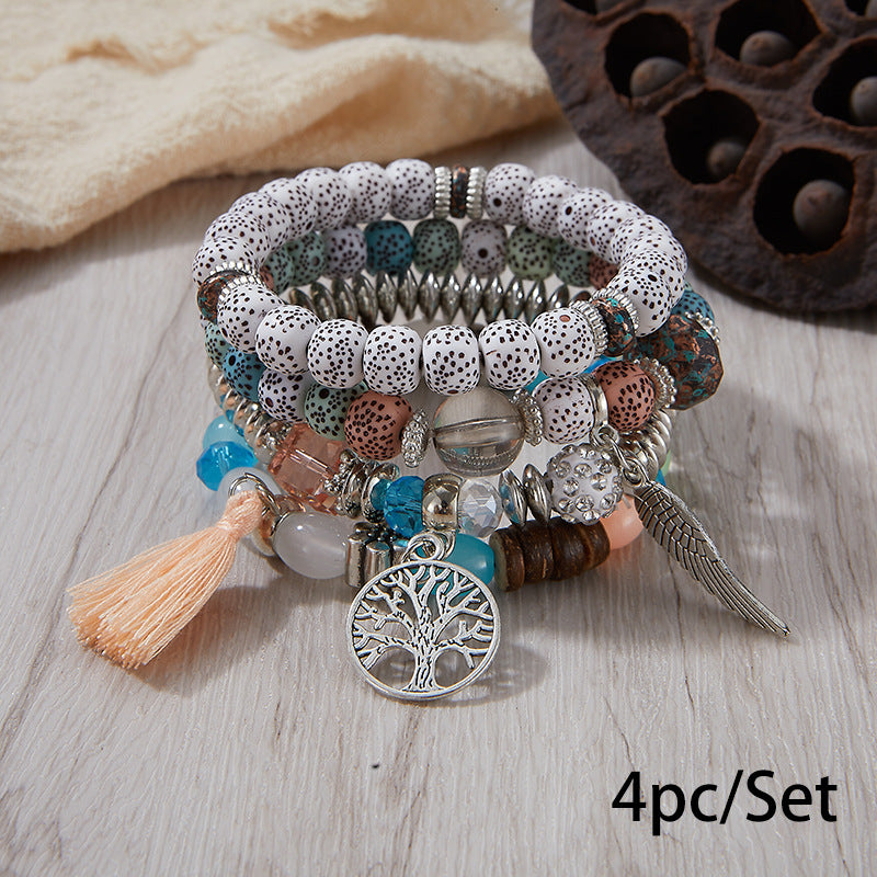 European and American Cross-Border Hot-Selling New Bohemian Bracelets Creative Tassel Multi-Layer Beaded Bracelets Fashion Jewelry