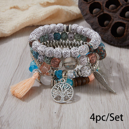 European and American Cross-Border Hot-Selling New Bohemian Bracelets Creative Tassel Multi-Layer Beaded Bracelets Fashion Jewelry