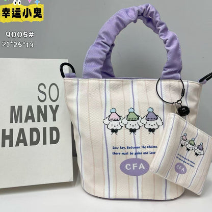 New Girls Handbag Storage Bag Cute Lunch Box Bag Handbag Mother Bag Korean Cartoon Bag Hand Bag