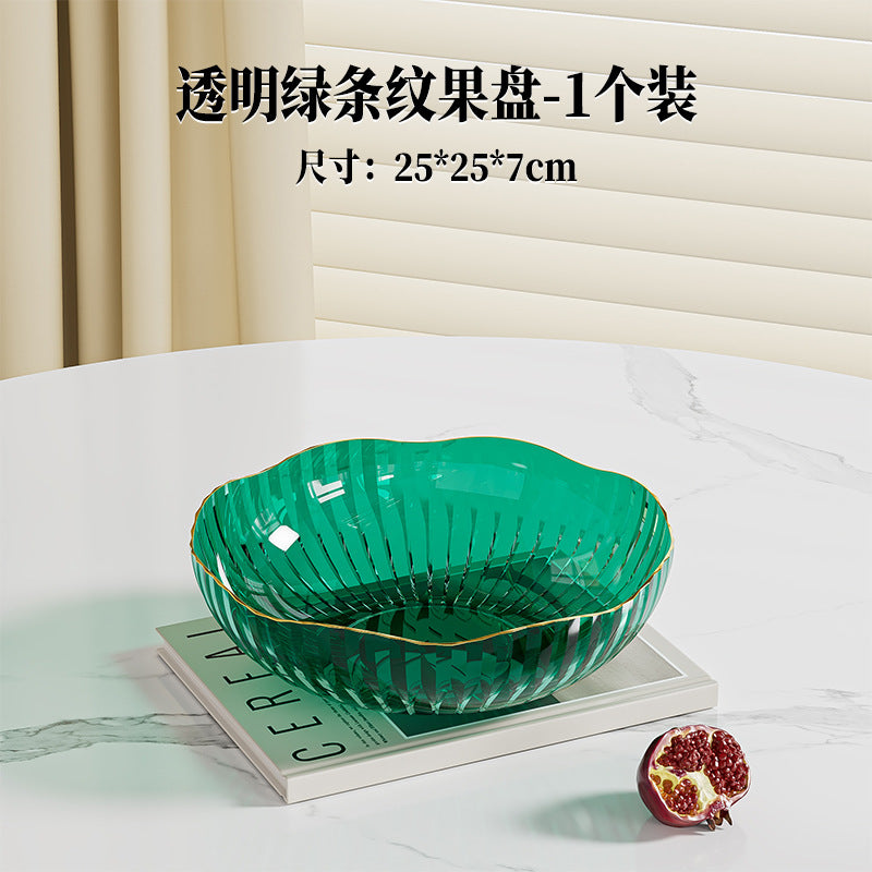 Transparent Fruit Plate, Household Plate, Living Room Display Plate, Transparent Fruit Plate, Ktv Candy and Snack Display Plate, Festive Plate