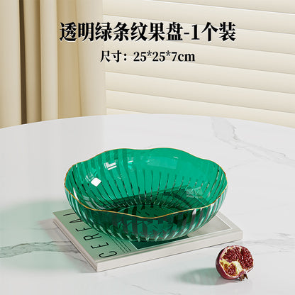 Transparent Fruit Plate, Household Plate, Living Room Display Plate, Transparent Fruit Plate, Ktv Candy and Snack Display Plate, Festive Plate