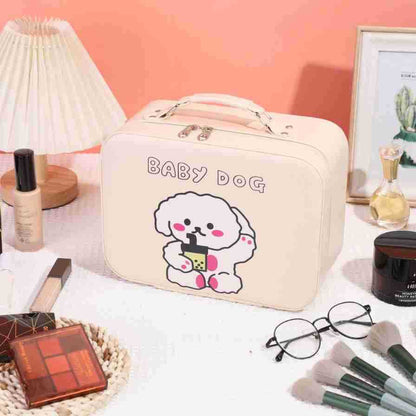 Leather Ready-Made Cartoon Makeup Case with Mirror, Makeup Bag with a High-End Feel, Multifunctional Storage Bag, Large Capacity Wholesale
