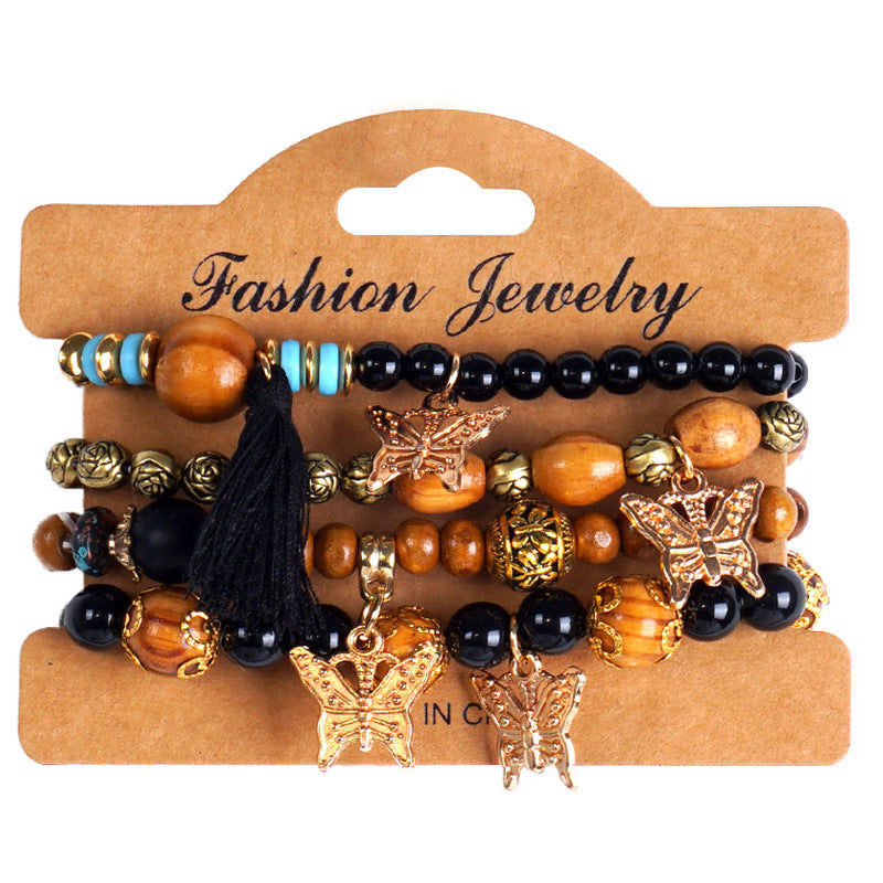 European and American Cross-Border Hot-Selling New Bohemian Bracelets Creative Tassel Multi-Layer Beaded Bracelets Fashion Jewelry