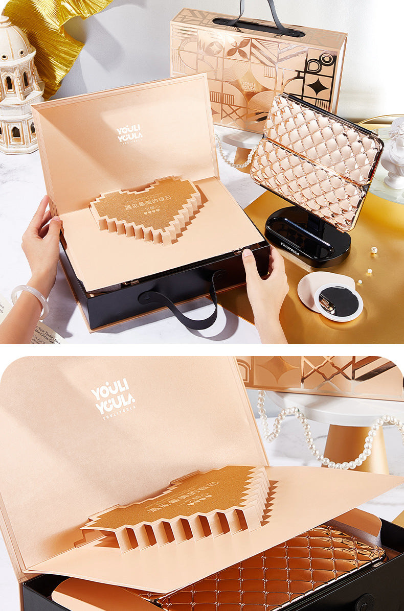 LED makeup mirror stepless dimming HD makeup makeup suit practical birthday gift cosmetics full gift box