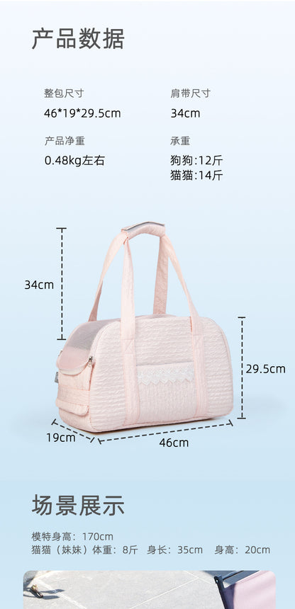 Lace Cat Bag Cat Bag Small Dog Pet Bag Breathable Dog Bag Portable Cat Bag Shoulder Pet Backpack