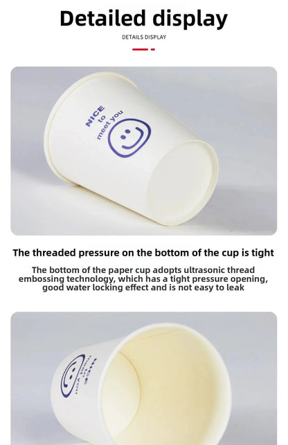 Disposable Paper Cups with Cute Cartoon Patterns for Commercial, Office, and Home Use, Food-Grade, 250ml, Thickened