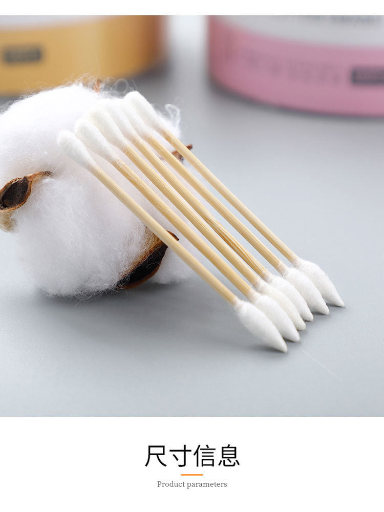 Cotton Swabs Double-Ended Boxed Bagged Disposable Cotton Swabs for Makeup Ear Removal Household Pointed Round Bamboo Swabs Cotton Balls