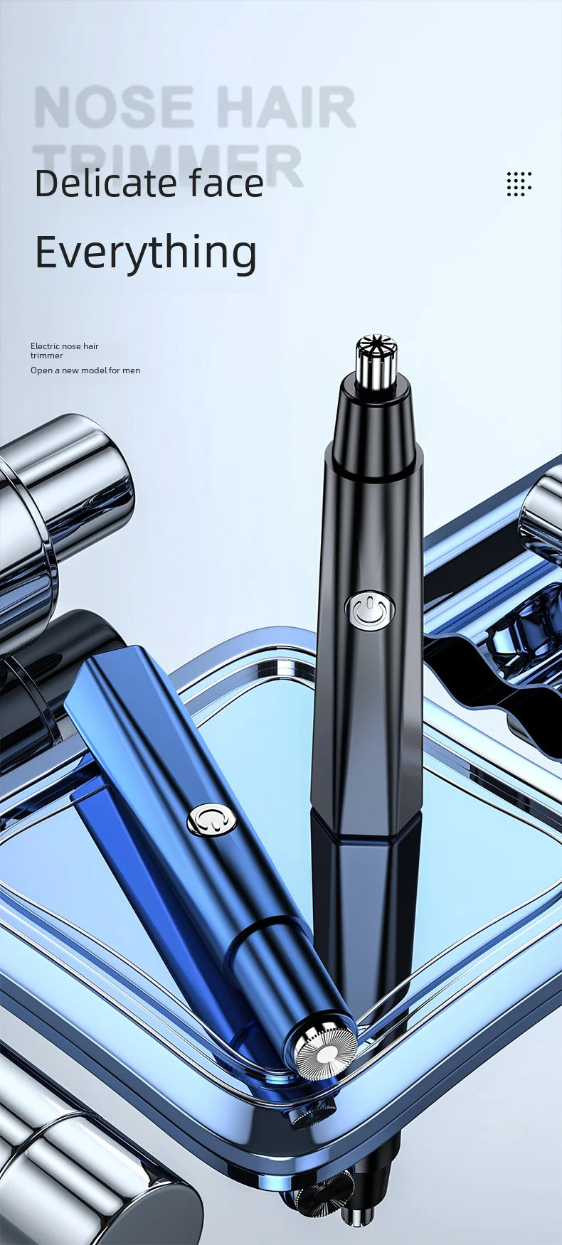 2021 New Model Men's Nose Hair Trimmer Mini Shaver for Trimming Nose Hair, Sideburns, and Ear Hair Dual-Head Trimmer