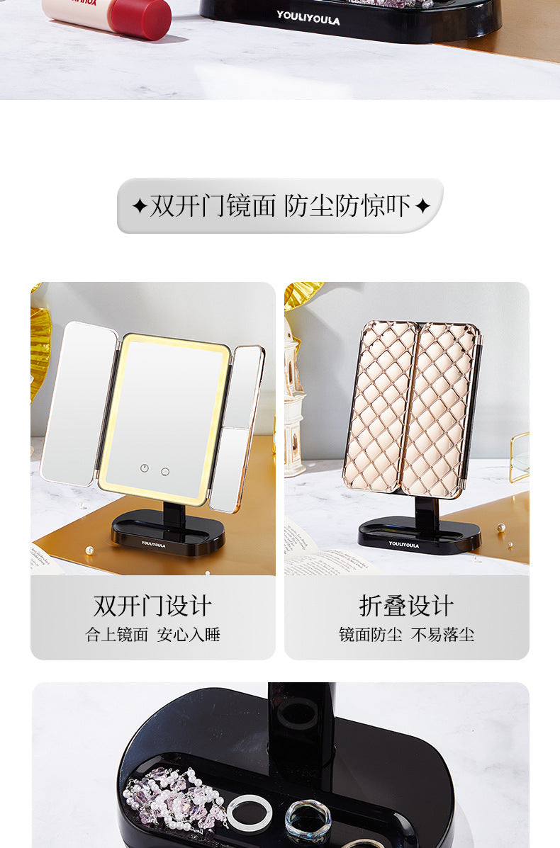 LED makeup mirror stepless dimming HD makeup makeup suit practical birthday gift cosmetics full gift box