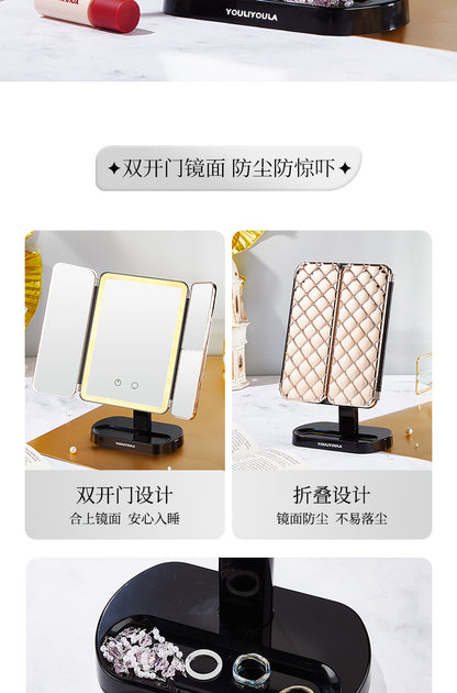 LED makeup mirror stepless dimming HD makeup makeup suit practical birthday gift cosmetics full gift box