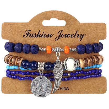 European and American Cross-Border Hot-Selling New Bohemian Bracelets Creative Tassel Multi-Layer Beaded Bracelets Fashion Jewelry
