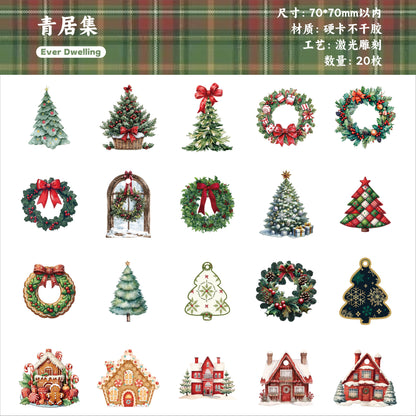 Retrostory Winter Story Collection Series Christmas Decoration Sticker Pack Creative Holiday Bow Bottoming Handbook Sticker
