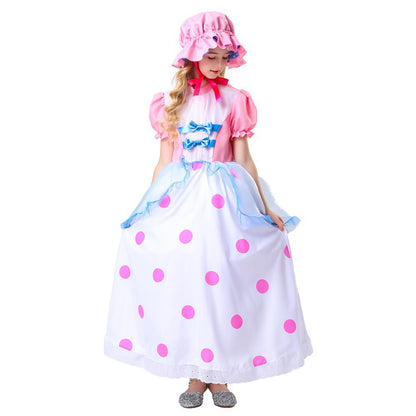 Halloween New Toy Story Cos Shepherdess Pink Long Dress Shepherdess Cos Performance Costume