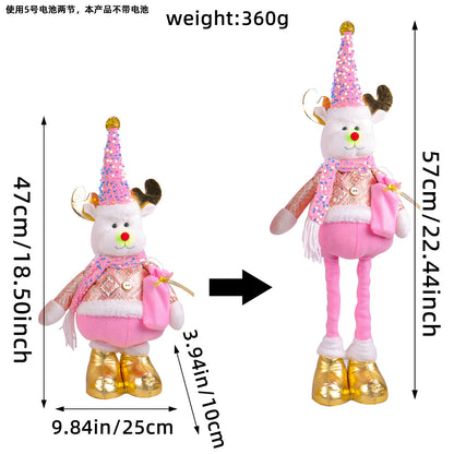 A variety of Christmas standing telescopic doll hotel window Christmas snowman elk doll decorative ornaments