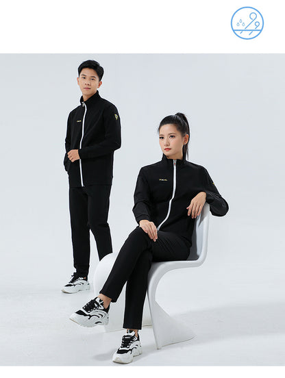 New Badminton Uniform Jacket Black and White Suit Men's and Women's Long-Sleeved Volleyball Uniform Table Tennis Uniform Competition Training Uniform