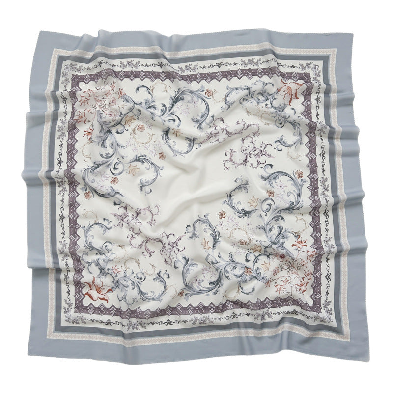 Cross-Border New Product Voile Print 110 Square Scarf Classic Lace Scarf Turban Malaysian Shawl