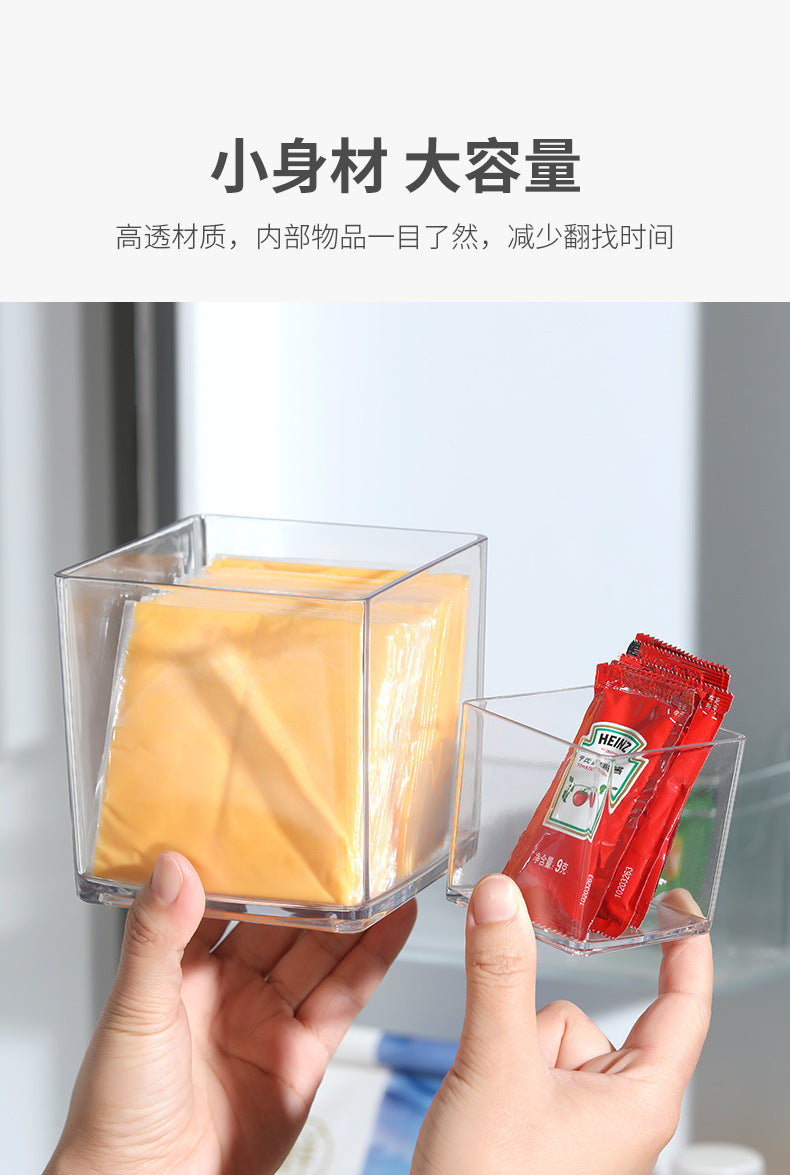 Desktop Storage Box Square Transparent Acrylic Flower Pot Sundries Cosmetics Stationery Notes Kitchen Workstation Height