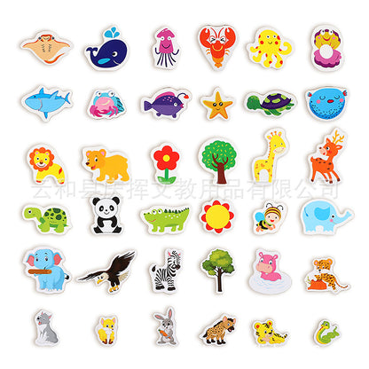 Children's Hand Account Sticker suit Transparent PET Cartoon Cartoon Waterproof Traceless Hand Account Sticker Girl's DIY Decorative Sticker