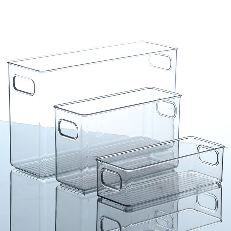 Storage Box PET Transparent Acrylic Rectangular Cosmetic Station Snack Kitchen Sundries Storage Box with Lid