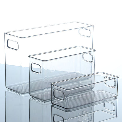 Storage Box PET Transparent Acrylic Rectangular Cosmetic Station Snack Kitchen Sundries Storage Box with Lid