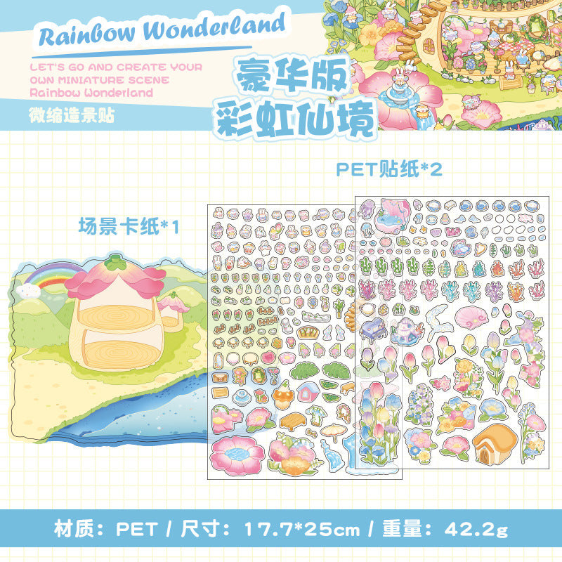 Language idle pet miniature landscaping cute sticker book freeze frame happy series three-dimensional fun landscaping 18 posting paper
