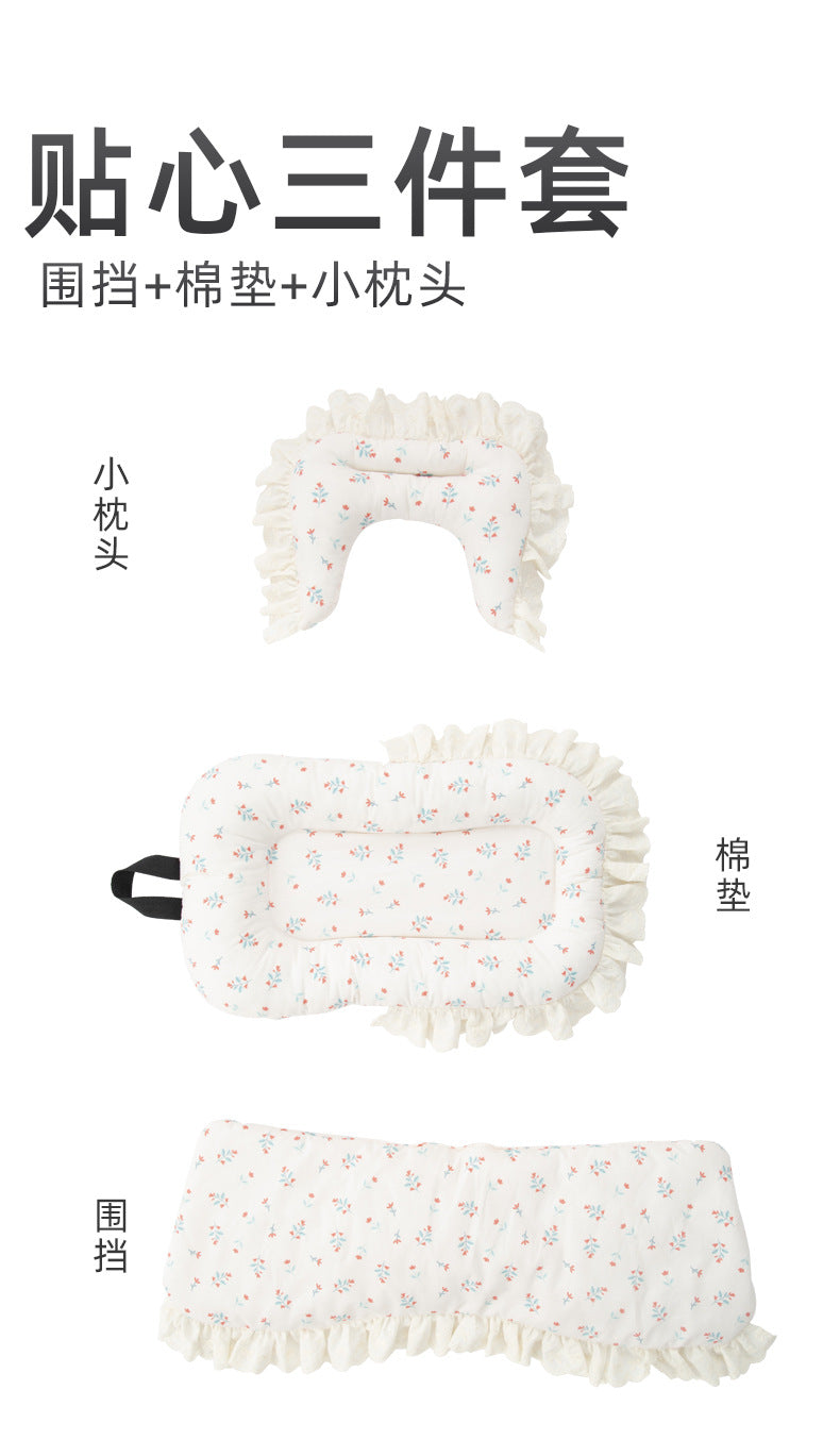 Fashionable Pet Stroller Edge Pad, Anti-Dirt Cover, Pillow, Cute Three-Piece Set, Universal for Cats and Dogs, Detachable and Washable, Wholesale