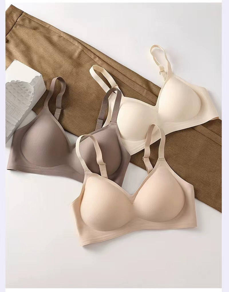 Hand-held fixed cup extended large seamless underwear women's small breast gathered accessory breast anti-sagging soft support bra