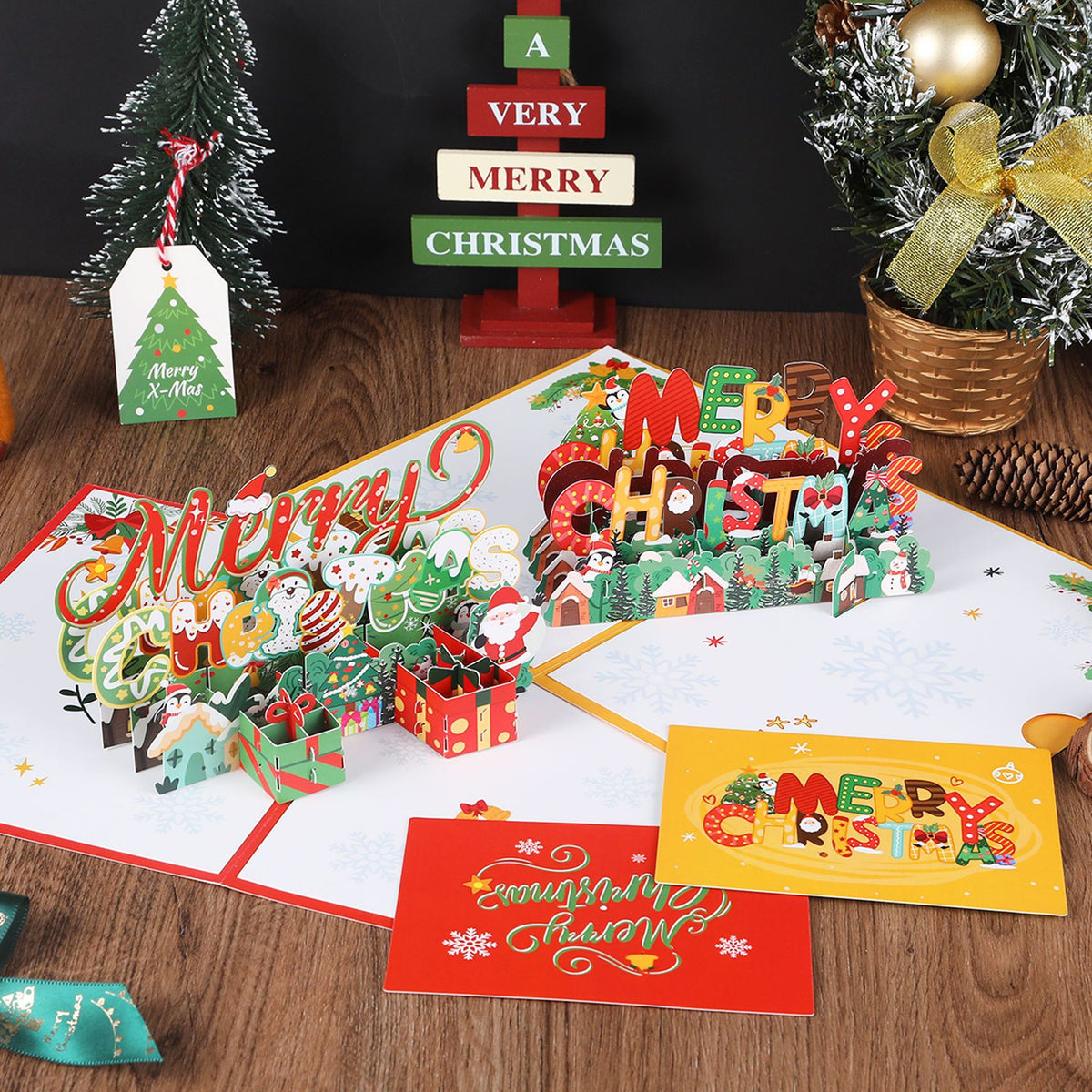 Amazon Christmas 3D greeting card paper carving creative blessing thank you message card gift paper card cardboard wholesale