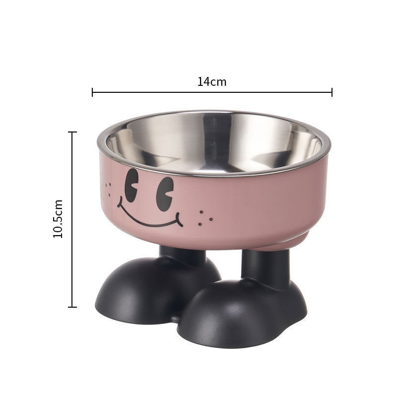 Pet stainless steel bowl non-slip large capacity dog bowl cat goblet bowl neck protection pet bowl anti-knock cat bowl new