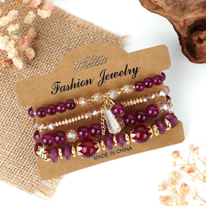 European and American Cross-Border Hot-Selling New Bohemian Bracelets Creative Tassel Multi-Layer Beaded Bracelets Fashion Jewelry