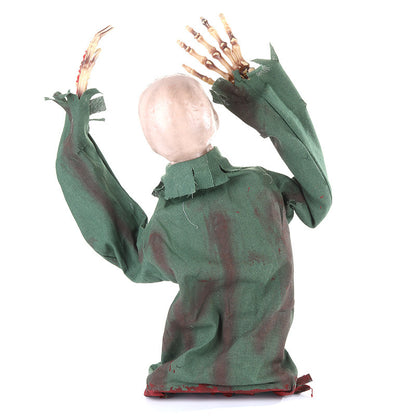 New Halloween sound-controlled half-body zombie decoration prop toy ornament cross-border horror prop gift light
