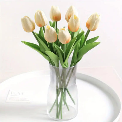 Pu Mini Tulip Artificial Flower Bouquet Cross-Border Artificial Flower Home Decoration Photo European Style Ornaments Factory Direct Sale