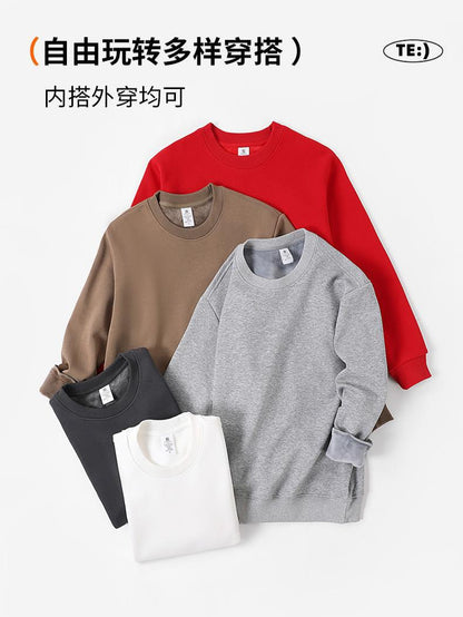 Cross-Border Heavy Sweatshirt with Logo Printed on It, Group Annual Meeting Cultural Shirt, Advertising Shirt Design, Velvet Round Neck Sweatshirt, Work Clothes