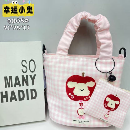 New Girls Handbag Storage Bag Cute Lunch Box Bag Handbag Mother Bag Korean Cartoon Bag Hand Bag