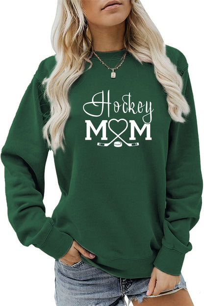 Amazon Wish Independent Station Fashionable Simple Hockey Mom Letter Fun Printed Women's Casual Sweatshirt