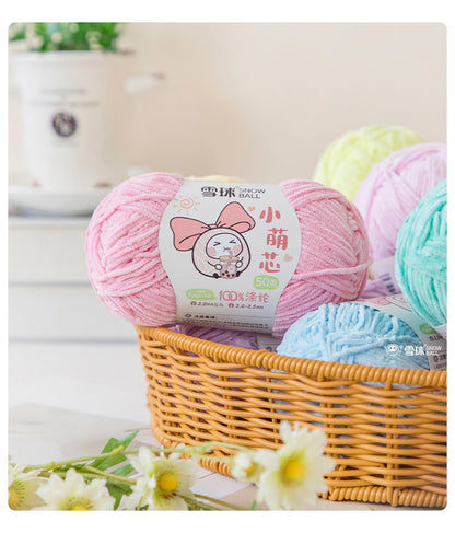 Snowball Macey Core Matte Chenille Fine Wool DIY Handmade Knitted Doll Scarf Hat Hair Accessories Crochet