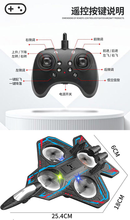 Cross-border new product remote control fighter four-channel suspension drone tumbling stunt toy foam drone