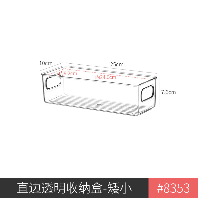 Storage Box PET Transparent Acrylic Rectangular Cosmetic Station Snack Kitchen Sundries Storage Box with Lid