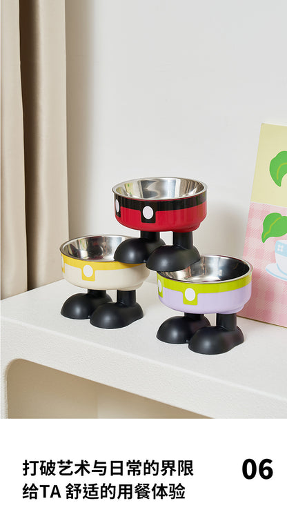 Pet stainless steel bowl non-slip large capacity dog bowl cat goblet bowl neck protection pet bowl anti-knock cat bowl new