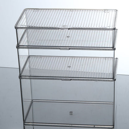 Storage Box PET Transparent Acrylic Rectangular Cosmetic Station Snack Kitchen Sundries Storage Box with Lid