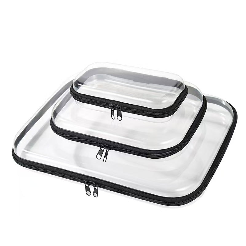 Cross-Border Popular Pet Box Travel Storage Bag Digital Stationery Toiletry Makeup Bag Small Transparent Box Portable