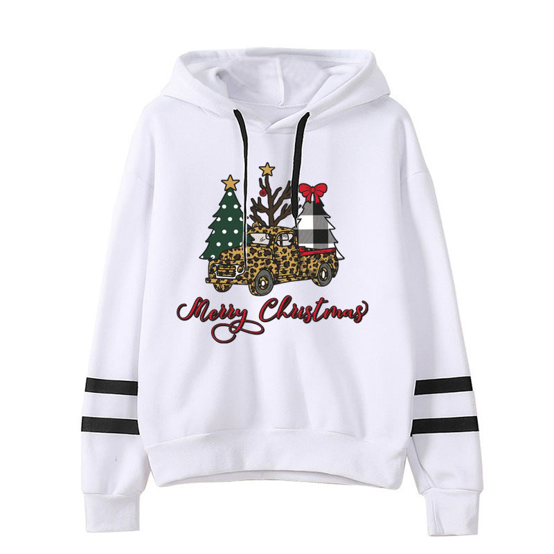 Amazon cross-border European and American Christmas tree merry Christmas printed parallel bars striped sweater for men and women in autumn and winter
