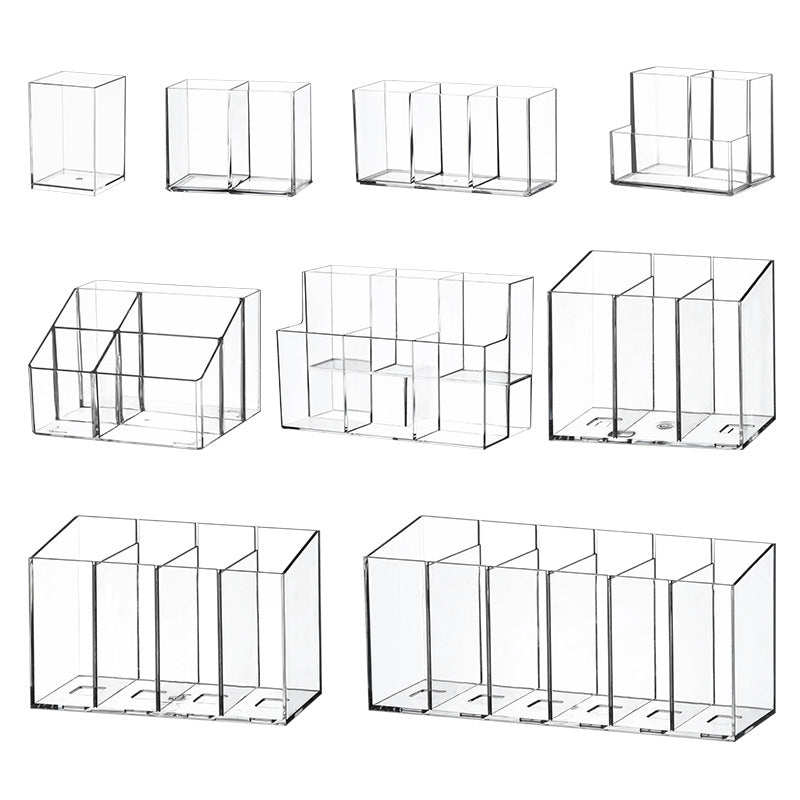 Transparent Storage Box Cosmetics Organizer Desktop Lipstick Makeup Brush Skin Care Product Pen Holder Makeup Box Storage Shelf