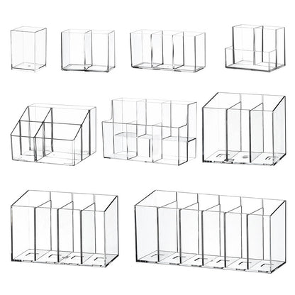 Transparent Storage Box Cosmetics Organizer Desktop Lipstick Makeup Brush Skin Care Product Pen Holder Makeup Box Storage Shelf