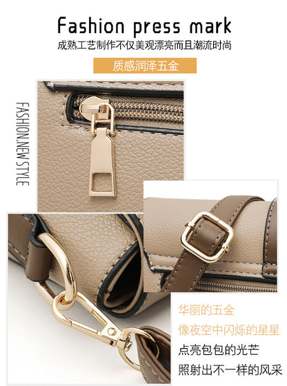Small Square Bag for Women 2026 New Fashion Soft Leather Women's Shoulder Crossbody Bag Pure Color High-Quality Texture Middle-Aged Mom Bag