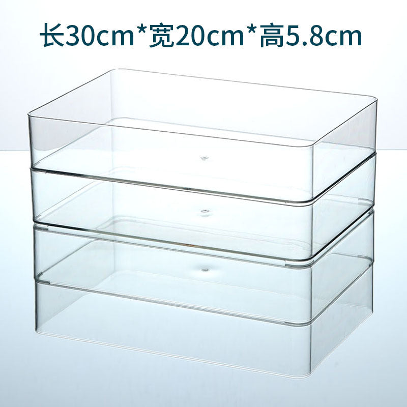 Desktop Storage Box Drawer Built-in Partition Transparent Acrylic Narrow Long Rectangular Cosmetic Workstation Kitchen