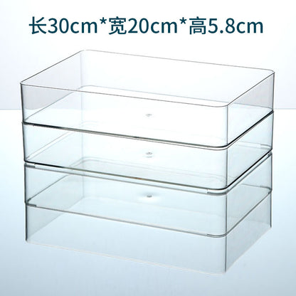 Desktop Storage Box Drawer Built-in Partition Transparent Acrylic Narrow Long Rectangular Cosmetic Workstation Kitchen