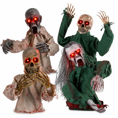 New Halloween sound-controlled half-body zombie decoration prop toy ornament cross-border horror prop gift light